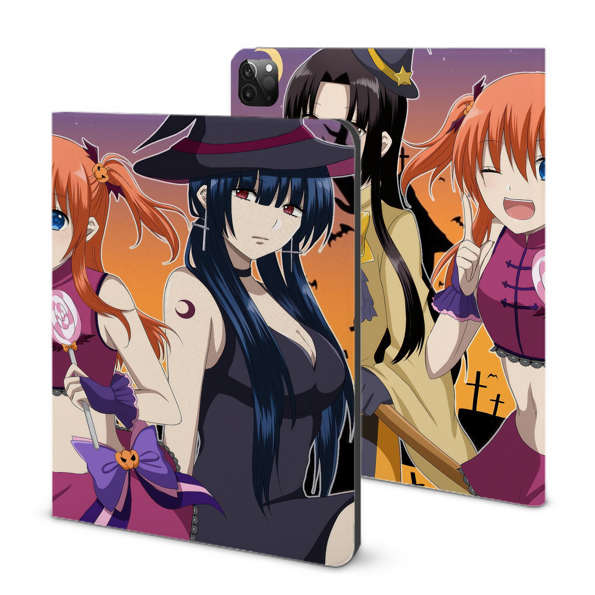 （画像用） ぎんたま 坂田銀時（さかたぎんとき） 神楽 志村新八（しむら しんぱち） GINTAMA Sakata Gintoki Kagura Shimura Shinpachi IPadケース ペンホルダー付き ブックスタイルデザイン